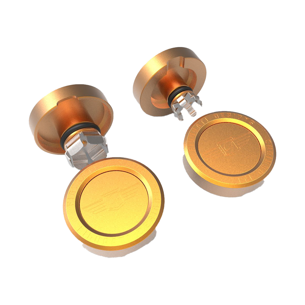 Aksel Covers til forhjul - i Guld Rustfri Stål - Harley-Davidson Touring M8 (2023.5-2026)