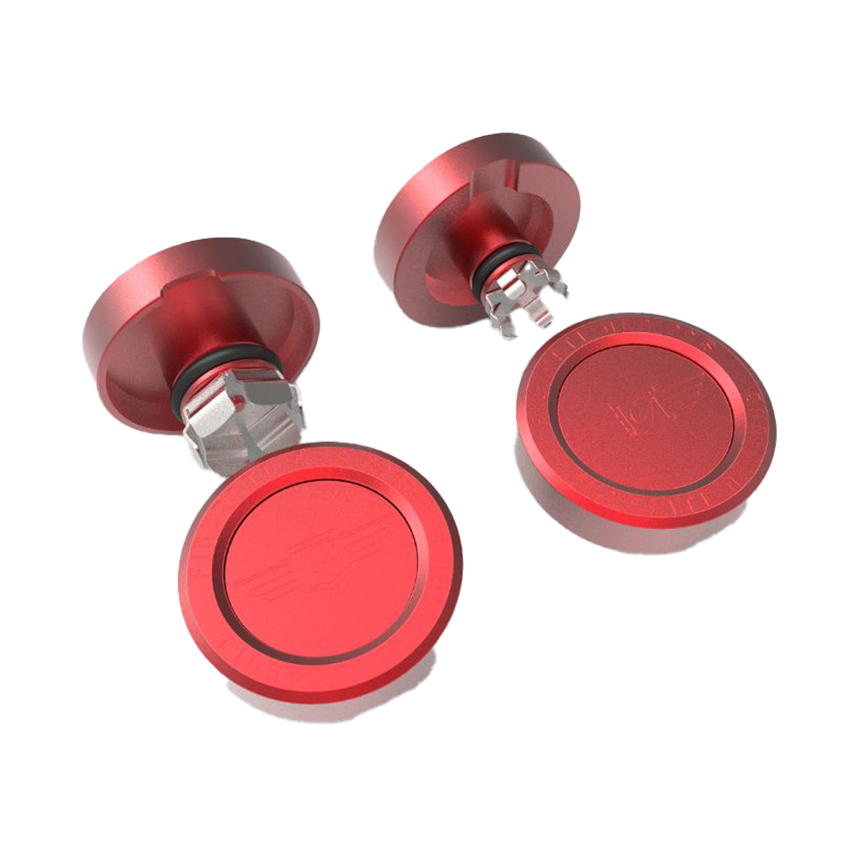 Aksel Covers til forhjul - i Rød Rustfri Stål - Harley-Davidson Touring M8 (2023.5-2026)