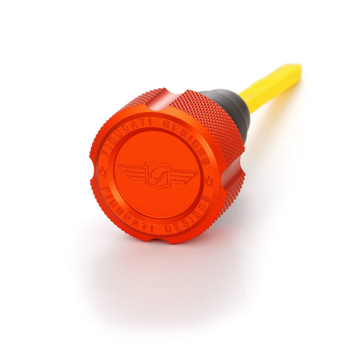 Alu Motor Oliepind til Harley-Davidson Twin Cam (2007-2016) - Rillet Orange