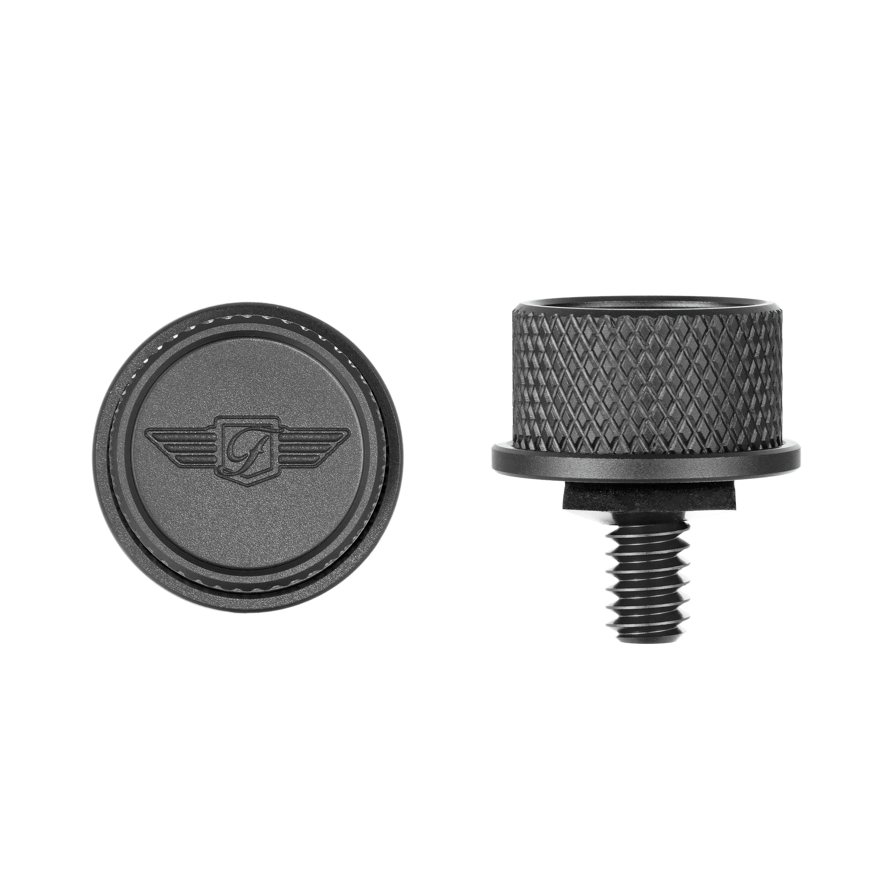 Sædeskrue - Riflet Sort