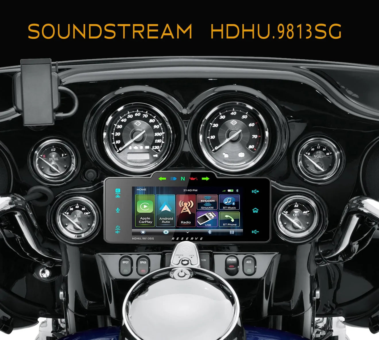 Soundstream WHD.SG – CarPlay/Android Radio til H-D Street Glide 1998-2013