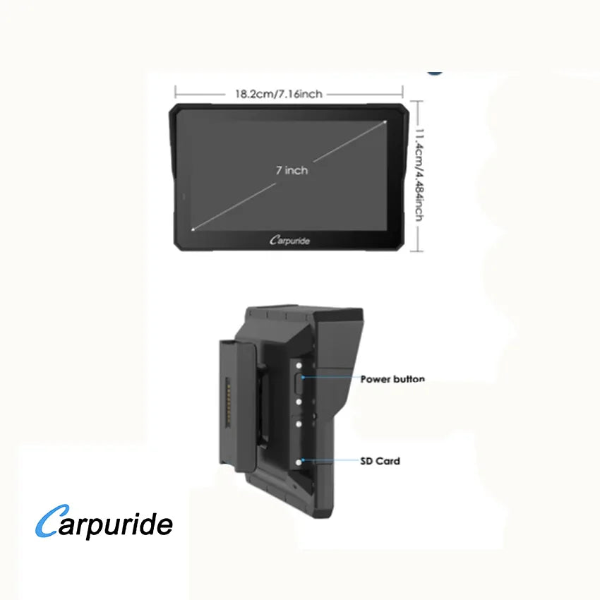 Carpuride – W702BS Trådløs Apple Carplay/Android Auto vandtæt skærm til BMW & Garmin Zumo beslag