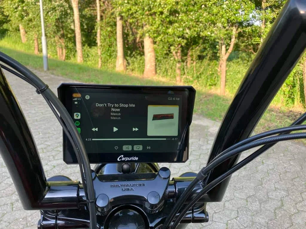 Carpuride – W619 Trådløs Apple Carplay/Android Auto vandtæt skærm til motorcykel