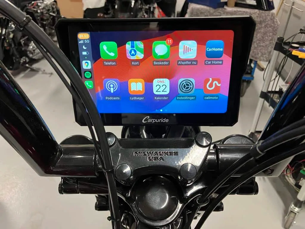 Carpuride – W702 Trådløs Apple Carplay/Android Auto vandtæt skærm til motorcykel