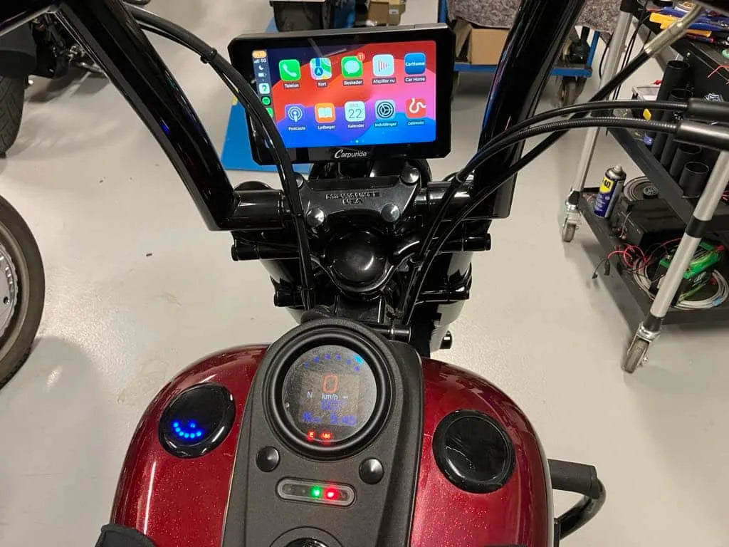 Carpuride – W702 Trådløs Apple Carplay/Android Auto vandtæt skærm til motorcykel