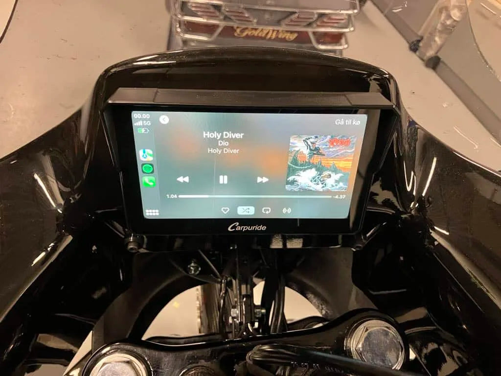 Carpuride – W619 Trådløs Apple Carplay/Android Auto vandtæt skærm til motorcykel