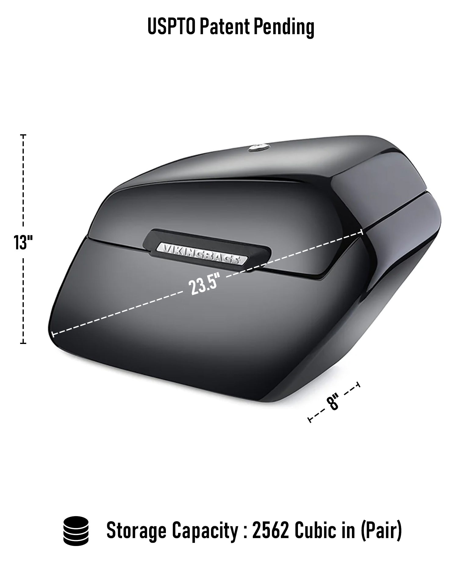 42L - Baldur Extra Large Painted Motorcycle Hard Saddlebags for Harley Softail Low Rider S FXLRS