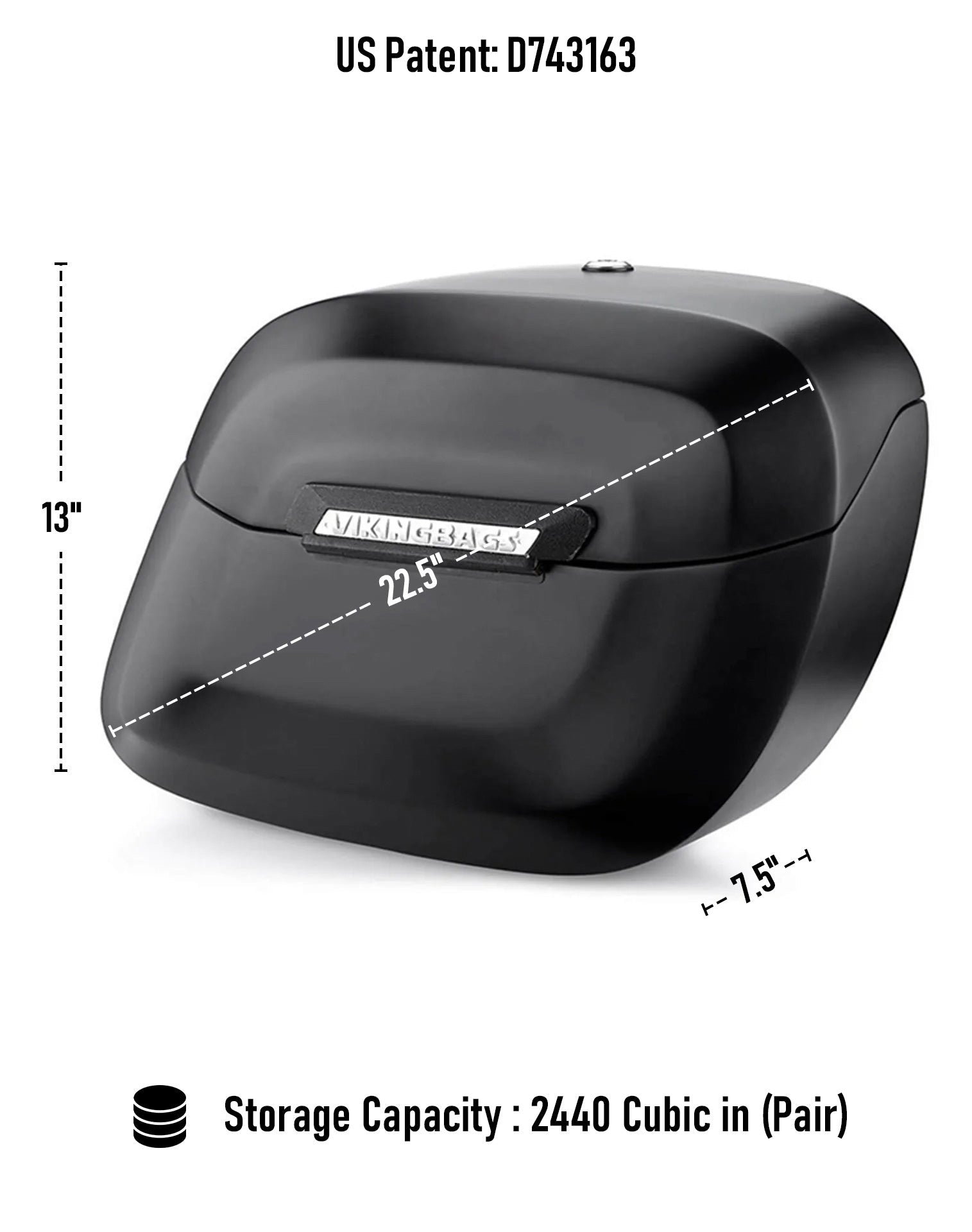 40L - Lamellar Raven Extra Large Matte Motorcycle Hard Saddlebags for Harley Softail Low Rider S FXLRS