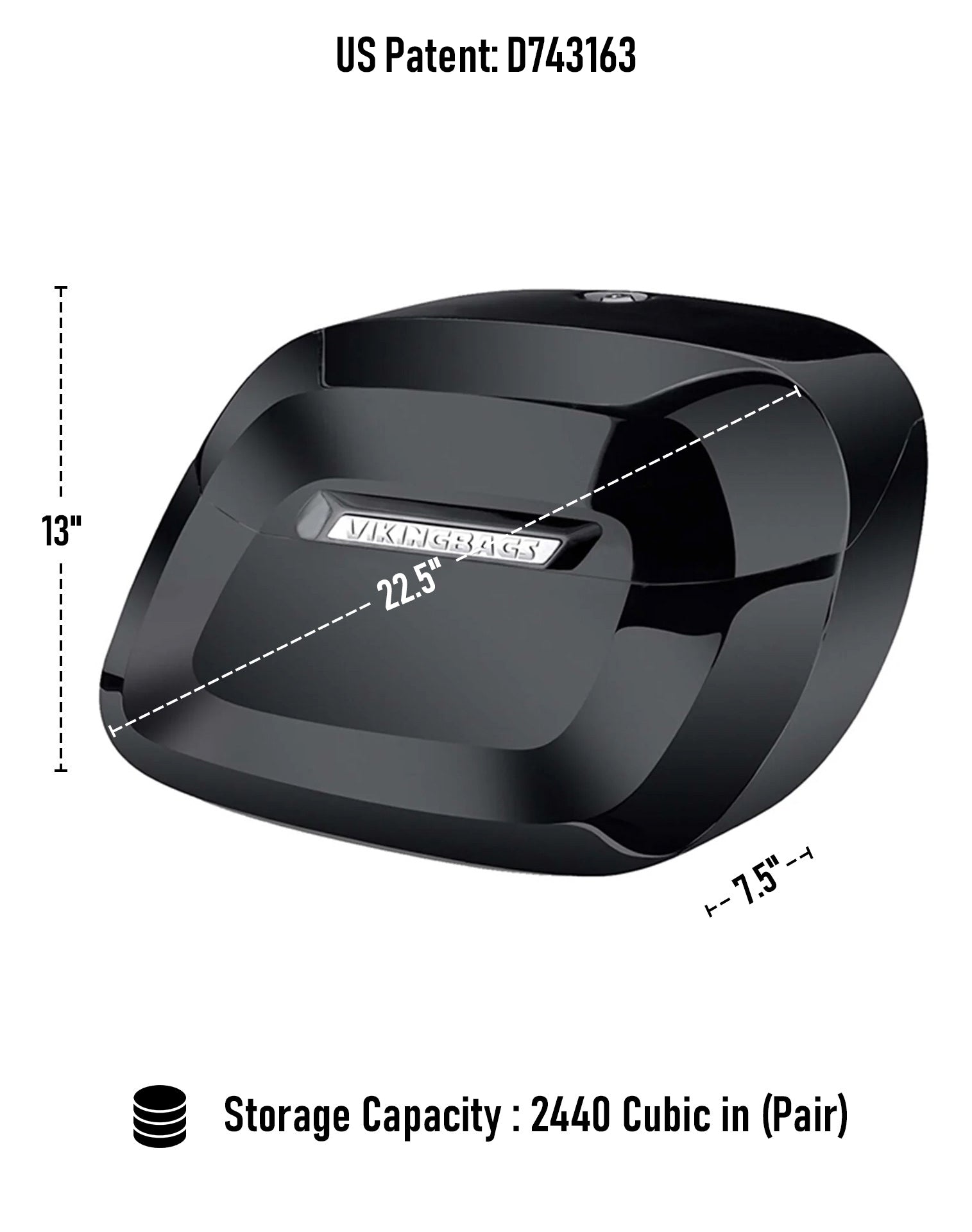 40L - Lamellar Raven Ekstra Store Lakerede Motorcykel Hårde Sidetasker til Harley Softail Low Rider S FXLRS