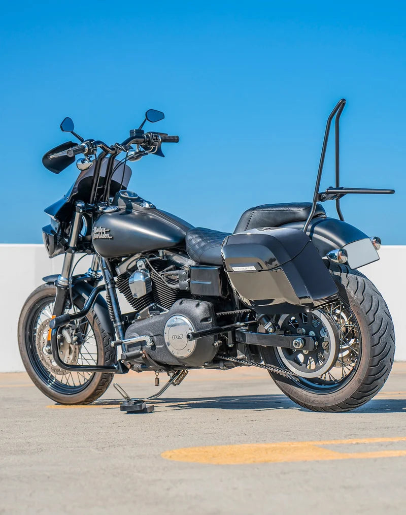 36L - Lamellar Raven Extra Large High Gloss Saddlebags for Harley Dyna Street Bob FXDB/I