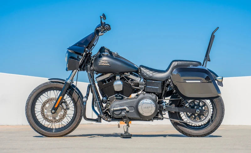 36L - Lamellar Raven Extra Large High Gloss Saddlebags for Harley Dyna Street Bob FXDB/I