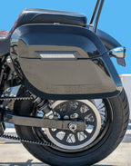 36L - Lamellar Raven Extra Large High Gloss Saddlebags for Harley Dyna Street Bob FXDB/I