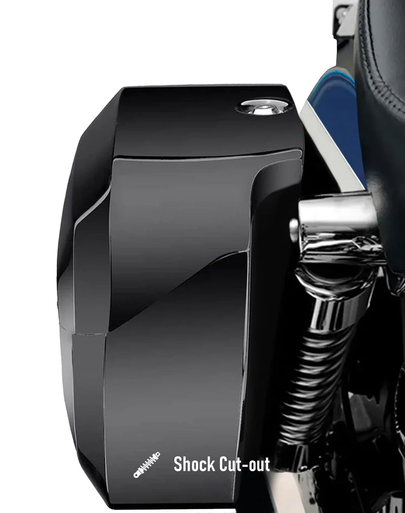 36L - Lamellar Raven High Gloss Side Bags for Harley Dyna Low Rider FXDL/I