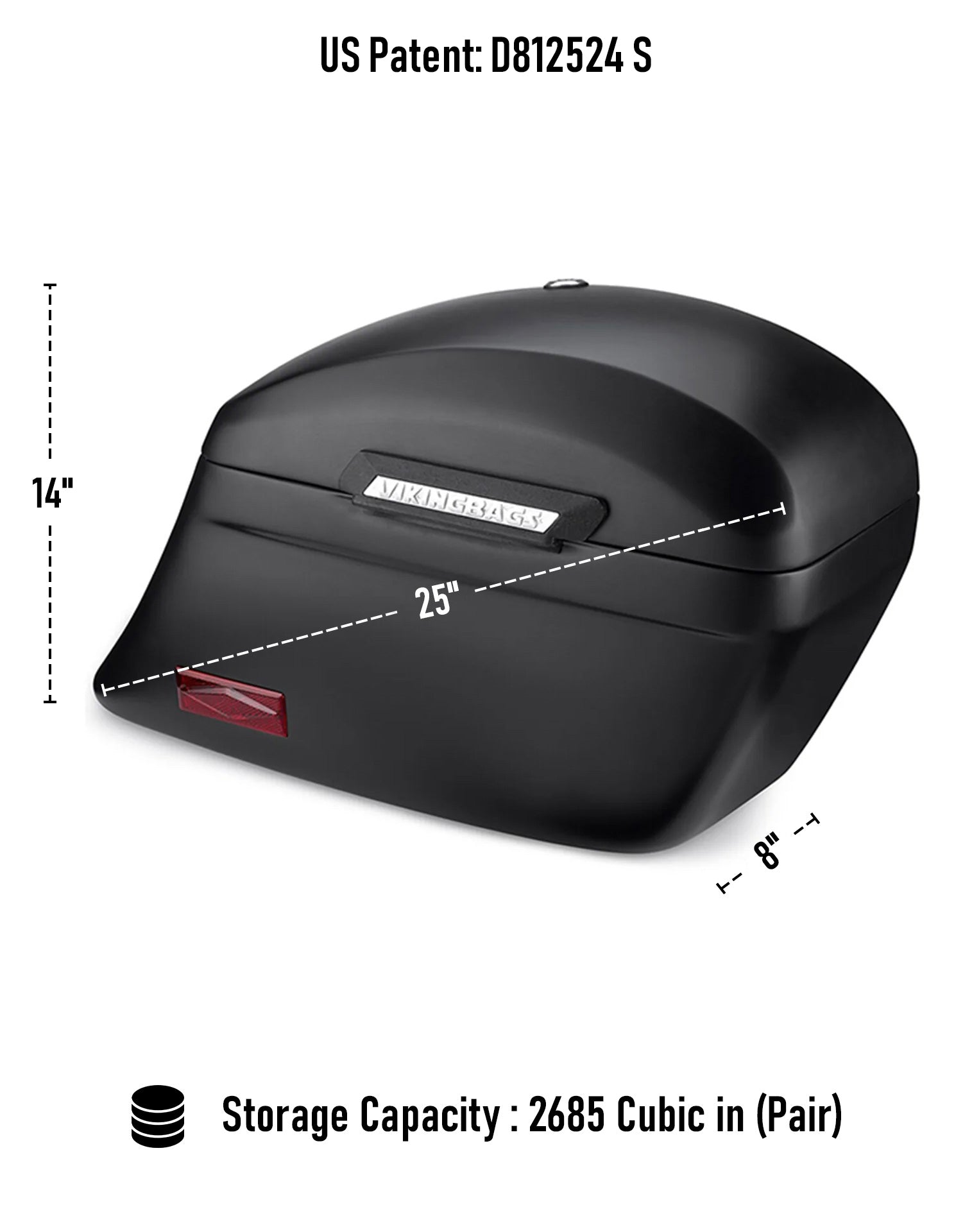 44L - Lamellar Stallion Extra Large Matte Motorcycle Hard Saddlebags for Harley Softail Low Rider S FXLRS