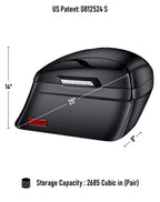 44L - Lamellar Stallion Extra Large Painted Motorcycle Hard Saddlebags for Harley Softail Low Rider S FXLRS