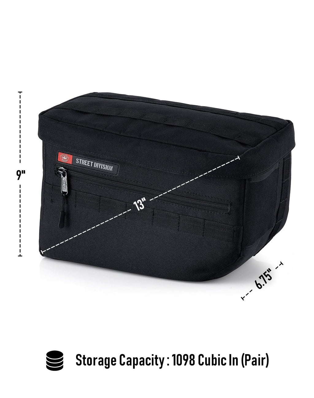 18L - Patriot Cordura Throw-over Sidetasker til Harley Softail Low Rider S FXLRS