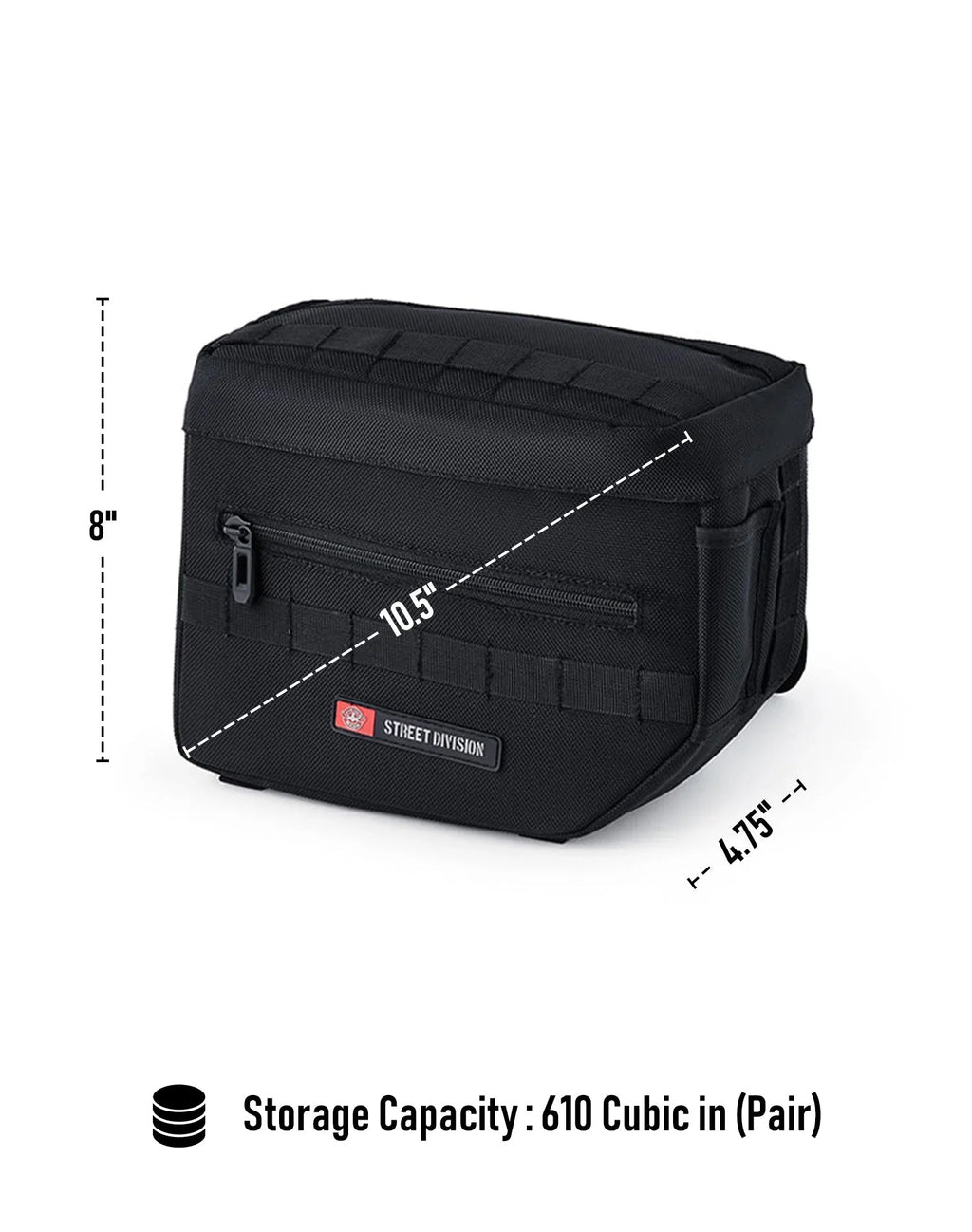 10L - Patriot Små Cordura Throw-over Sidetasker til Harley Softail Low Rider S FXLRS