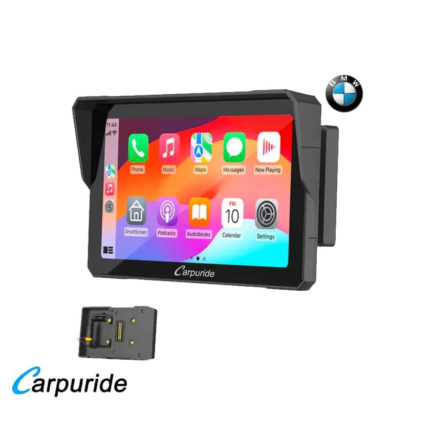 Carpuride – W702B Trådløs Apple Carplay/Android Auto vandtæt skærm til BMW motorcykel